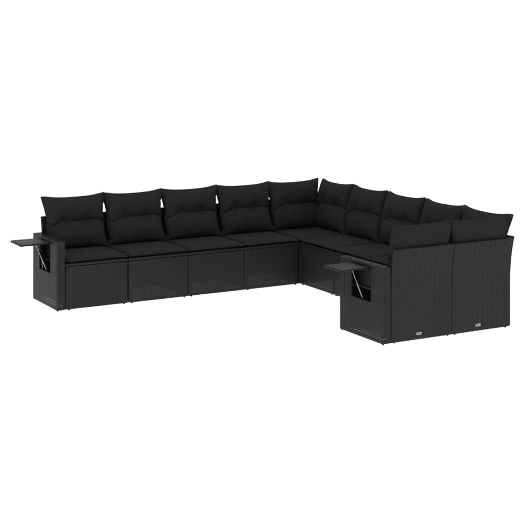 8721012930568_a_en_hd_1 vidaXL 10 Piece Garden Sofa Set with Cushions Black Poly Rattan - Image 2