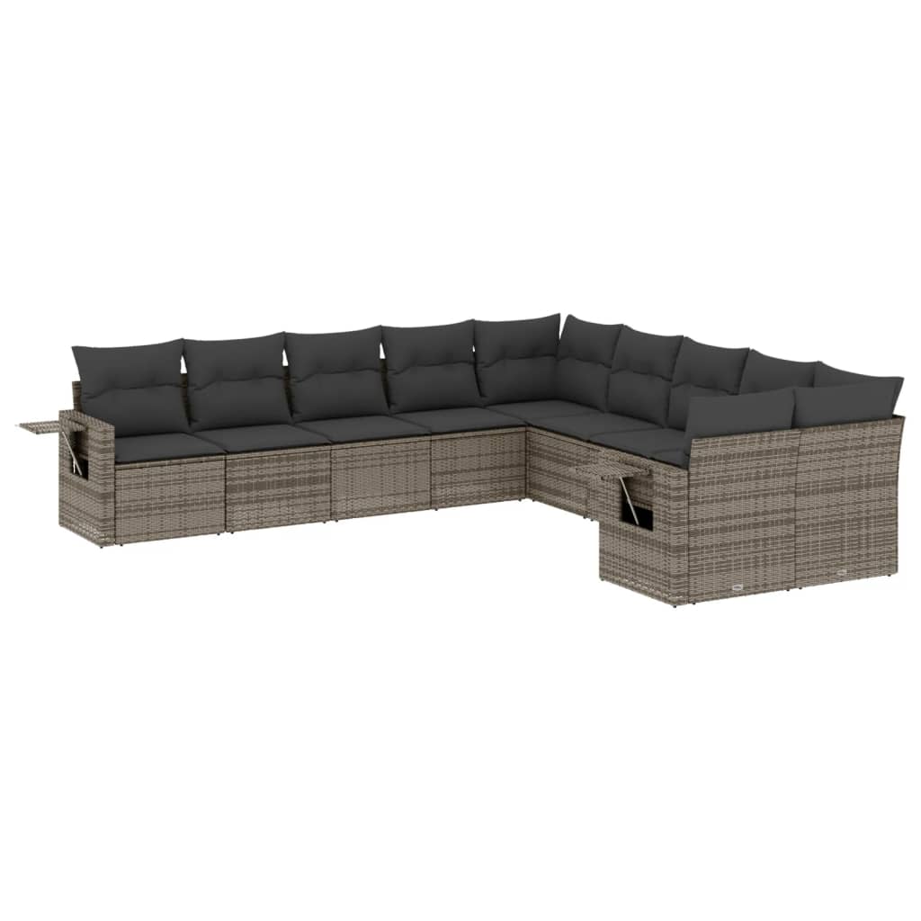8721012930612_a_en_hd_1 vidaXL 10 Piece Garden Sofa Set with Cushions Grey Poly Rattan - Image 2