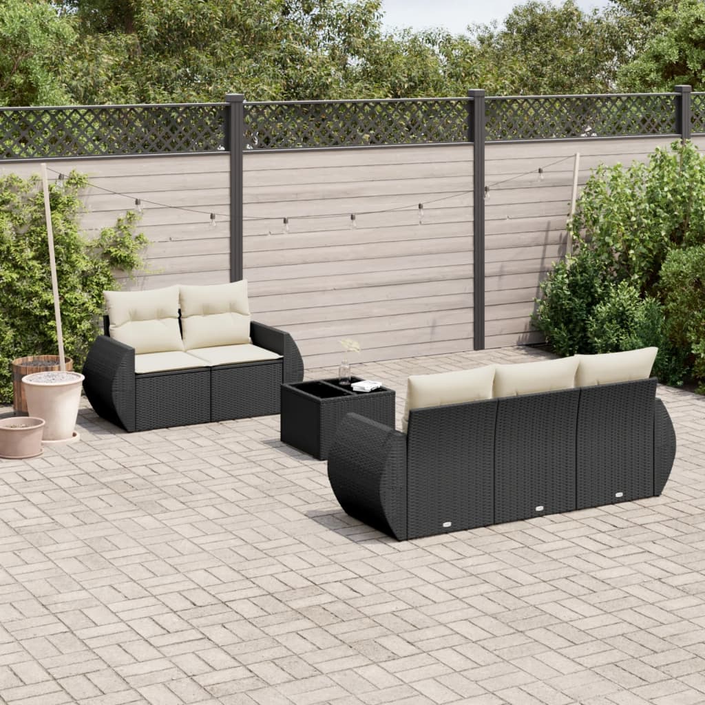 8721012934474_m_en_hd_1 vidaXL 6 Piece Garden Sofa Set with Cushions Black Poly Rattan - Image 1