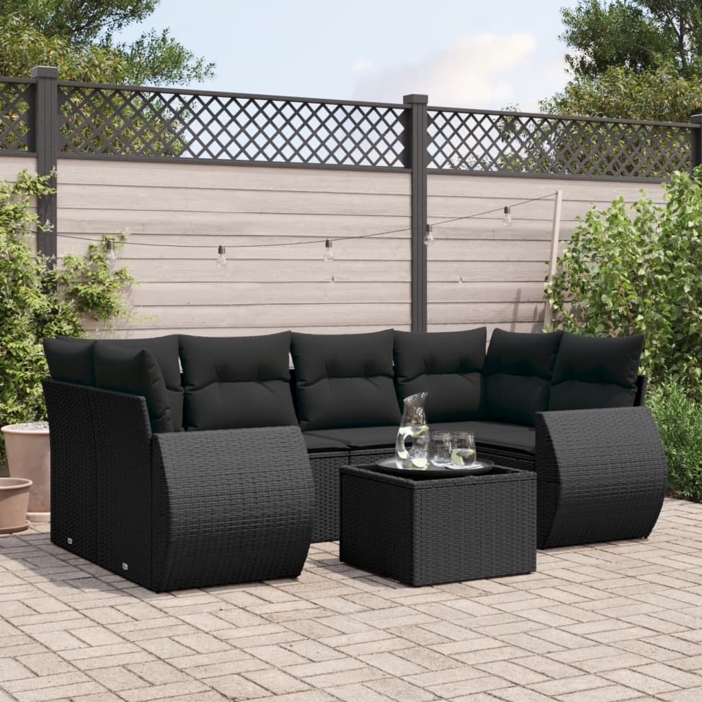 8721012934665_m_en_hd_1 vidaXL 7 Piece Garden Sofa Set with Cushions Black Poly Rattan - Image 1
