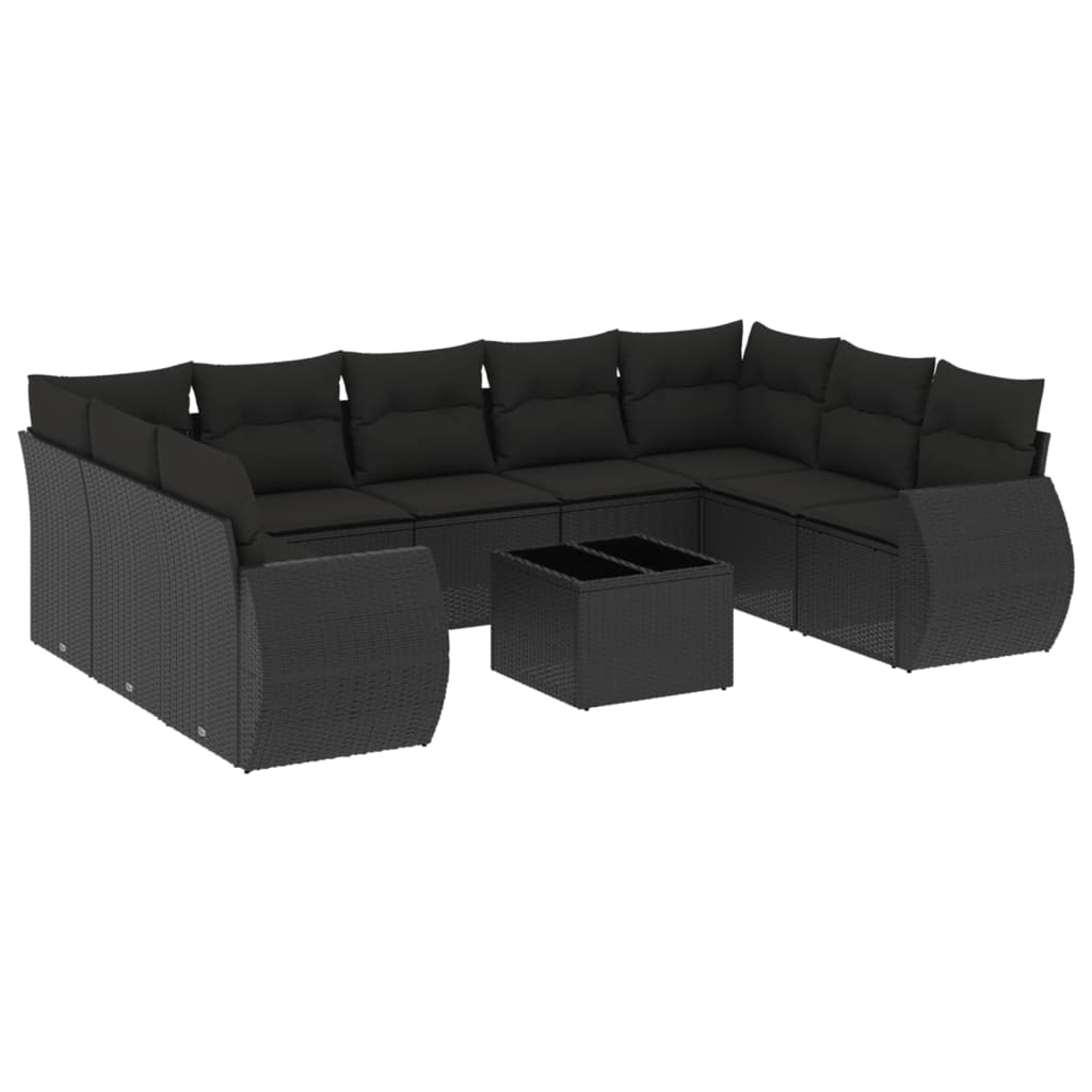 8721012941564_a_en_hd_1 vidaXL 10 Piece Garden Sofa Set with Cushions Black Poly Rattan - Image 2