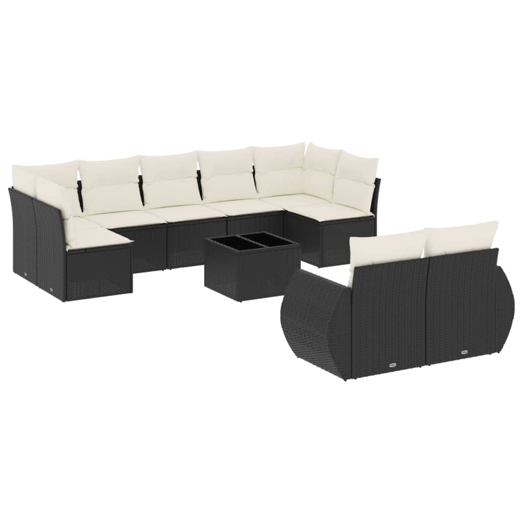 8721012941779_a_en_hd_1 vidaXL 10 Piece Garden Sofa Set with Cushions Black Poly Rattan - Image 2