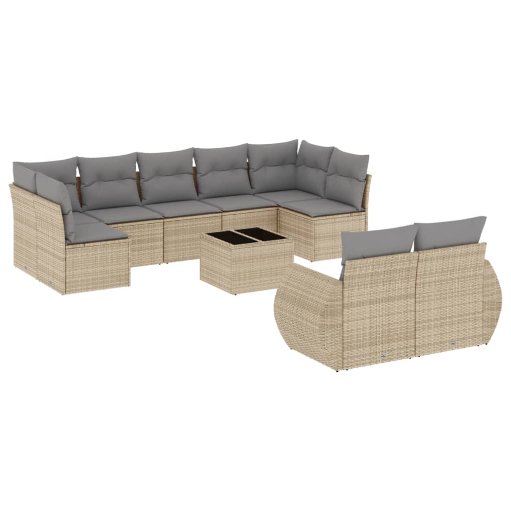 8721012941809_a_en_hd_1 vidaXL 10 Piece Garden Sofa Set with Cushions Beige Poly Rattan - Image 2