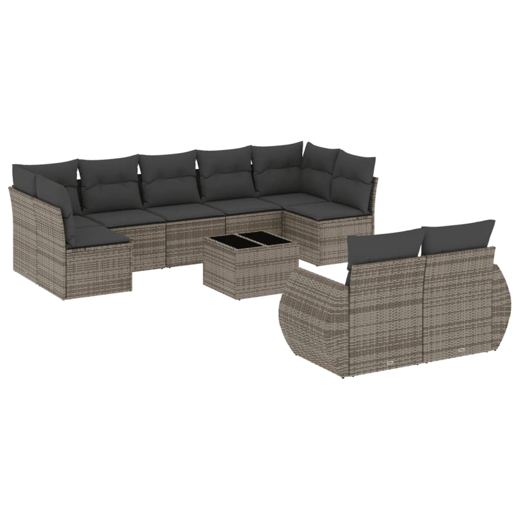 8721012941816_a_en_hd_1 vidaXL 10 Piece Garden Sofa Set with Cushions Grey Poly Rattan - Image 2