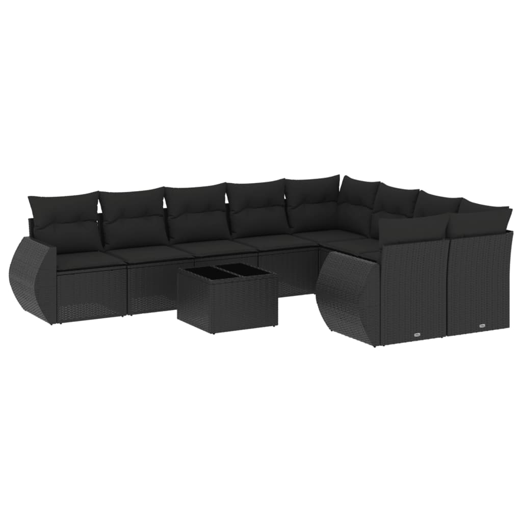 8721012941960_a_en_hd_1 vidaXL 10 Piece Garden Sofa Set with Cushions Black Poly Rattan - Image 2