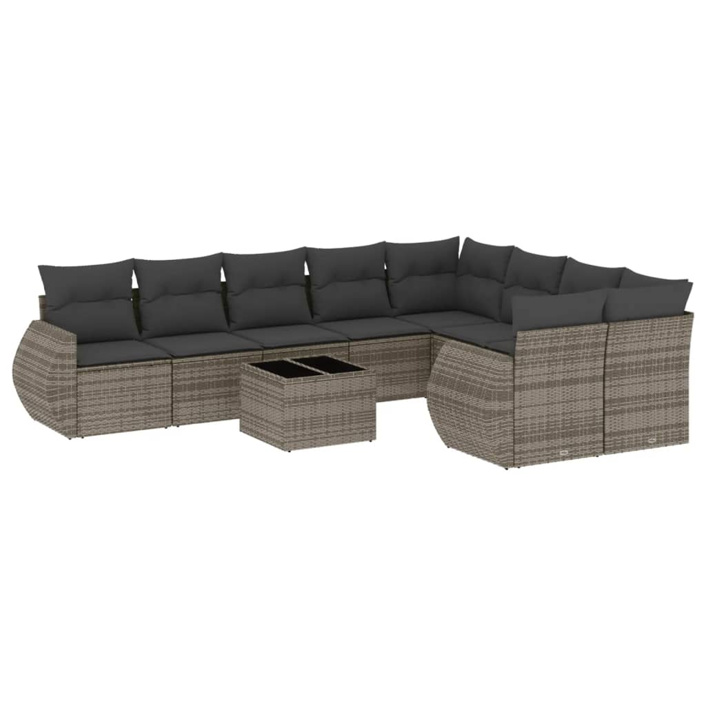 8721012942011_a_en_hd_1 vidaXL 10 Piece Garden Sofa Set with Cushions Grey Poly Rattan - Image 2