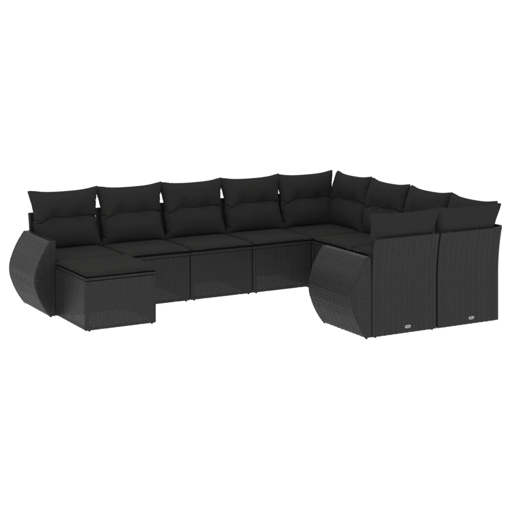 8721012942066_a_en_hd_1 vidaXL 10 Piece Garden Sofa Set with Cushions Black Poly Rattan - Image 2