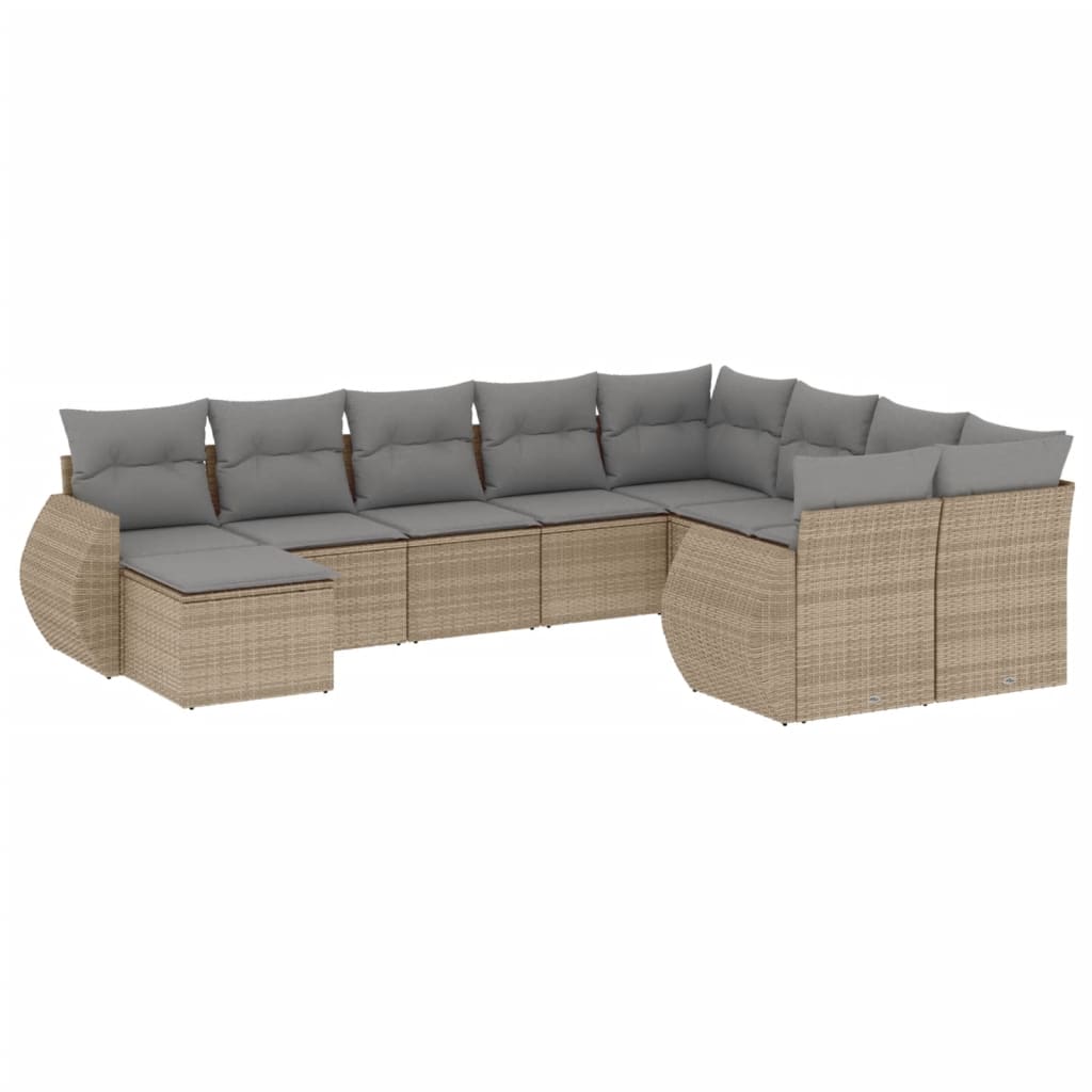 8721012942103_a_en_hd_1 vidaXL 10 Piece Garden Sofa Set with Cushions Beige Poly Rattan - Image 2
