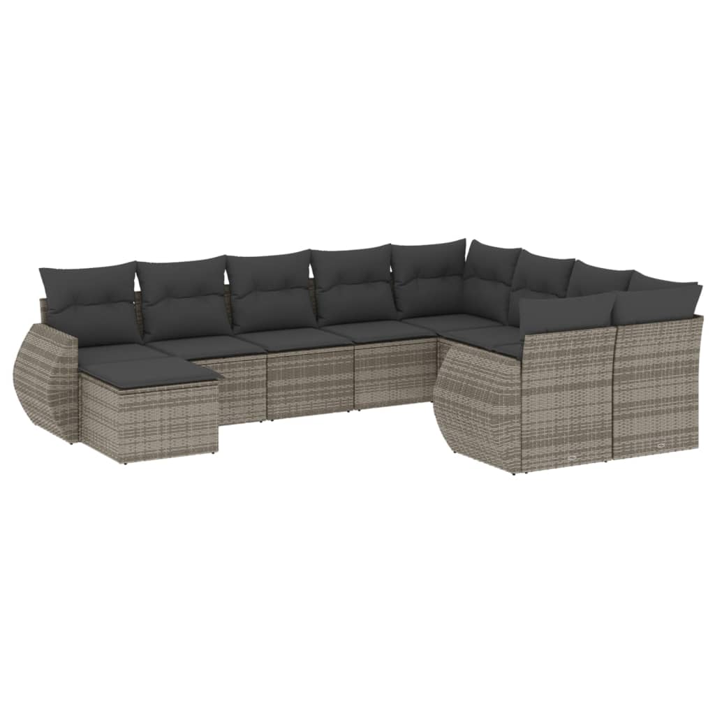 8721012942110_a_en_hd_1 vidaXL 10 Piece Garden Sofa Set with Cushions Grey Poly Rattan - Image 2