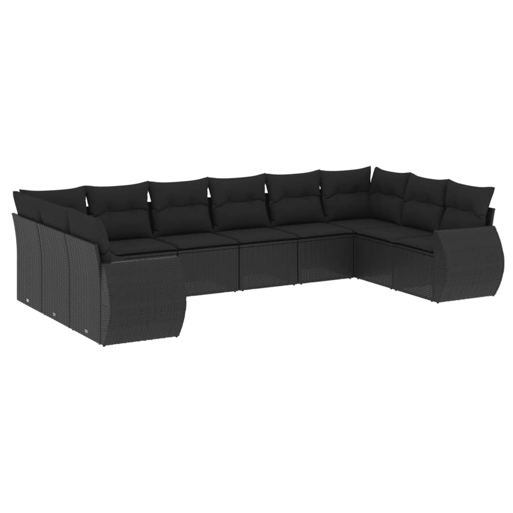 8721012942165_a_en_hd_1 vidaXL 10 Piece Garden Sofa Set with Cushions Black Poly Rattan - Image 2