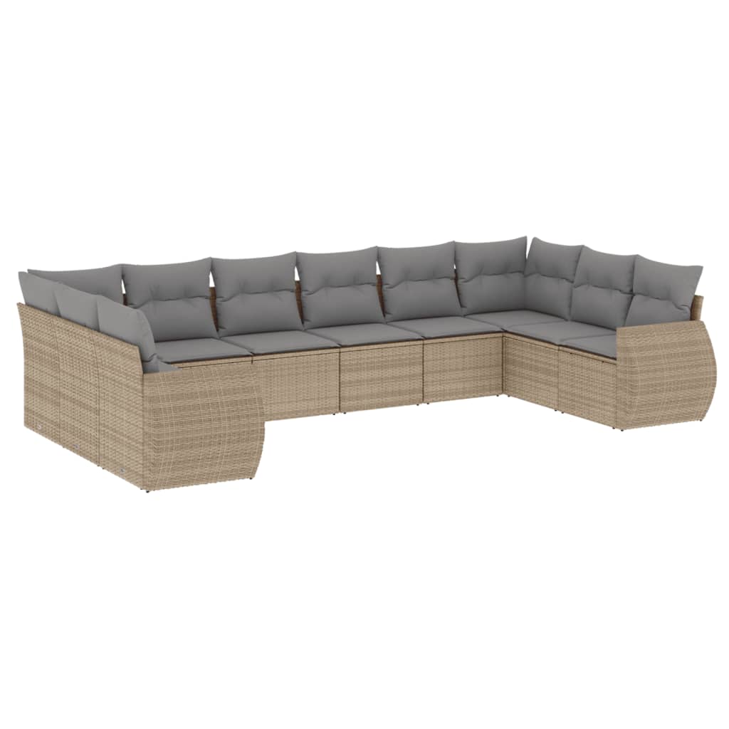 8721012942202_a_en_hd_1 vidaXL 10 Piece Garden Sofa Set with Cushions Beige Poly Rattan - Image 2