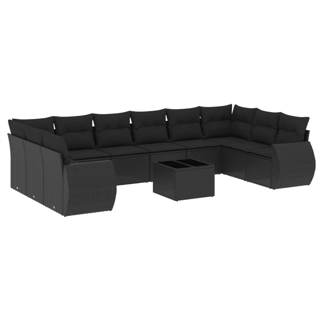 8721012942264_a_en_hd_1 vidaXL 11 Piece Garden Sofa Set with Cushions Black Poly Rattan - Image 2