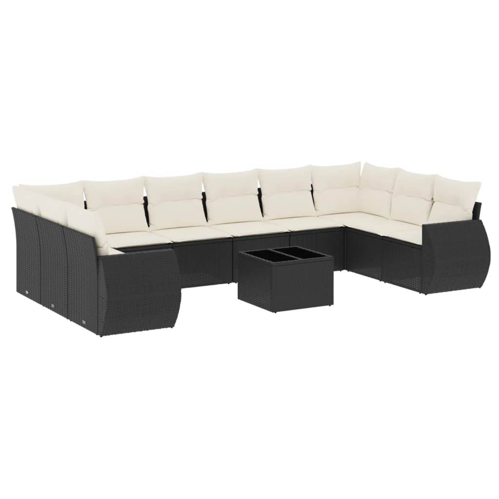 8721012942271_a_en_hd_1 vidaXL 11 Piece Garden Sofa Set with Cushions Black Poly Rattan - Image 2