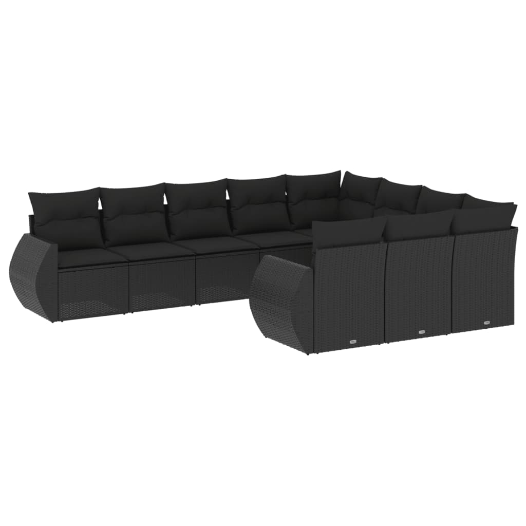 8721012942363_a_en_hd_1 vidaXL 10 Piece Garden Sofa Set with Cushions Black Poly Rattan - Image 2