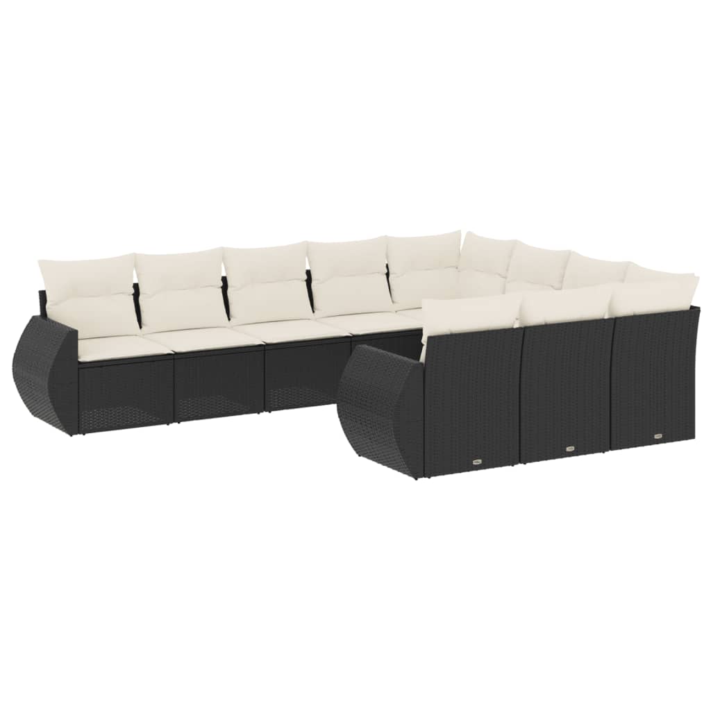 8721012942370_a_en_hd_1 vidaXL 10 Piece Garden Sofa Set with Cushions Black Poly Rattan - Image 2