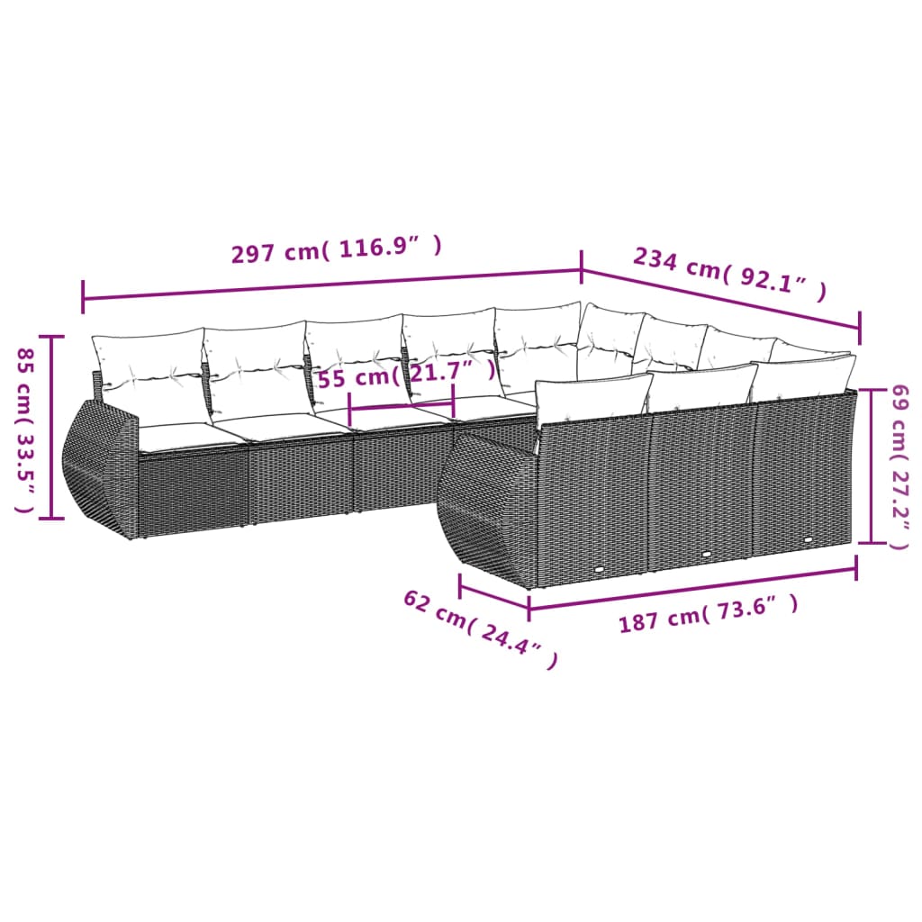 8721012942370_g_en_hd_5 vidaXL 10 Piece Garden Sofa Set with Cushions Black Poly Rattan - Image 7