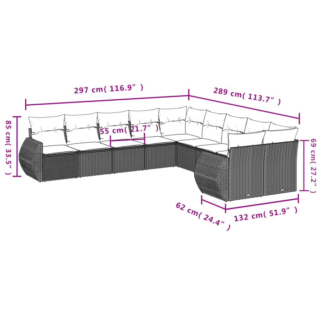 8721012942561_g_en_hd_5 vidaXL 10 Piece Garden Sofa Set with Cushions Black Poly Rattan - Image 7