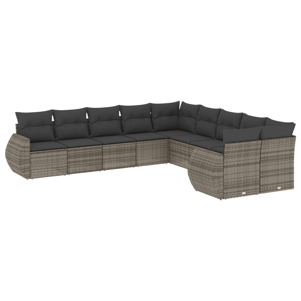 8721012942615_a_en_hd_1 vidaXL 10 Piece Garden Sofa Set with Cushions Grey Poly Rattan - Image 2