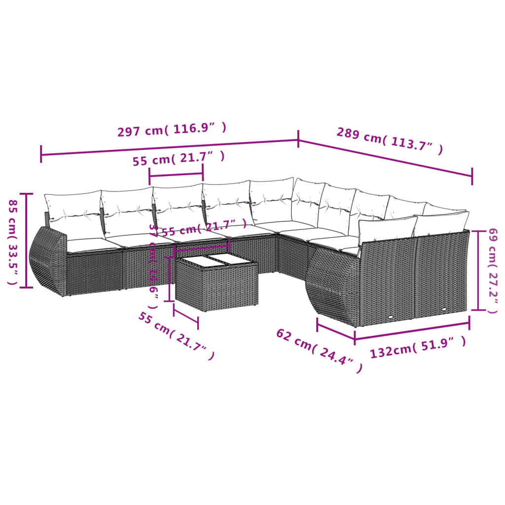 8721012942660_g_en_hd_6 vidaXL 11 Piece Garden Sofa Set with Cushions Black Poly Rattan - Image 8