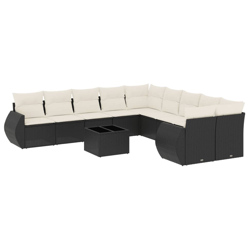 8721012942677_a_en_hd_1 vidaXL 11 Piece Garden Sofa Set with Cushions Black Poly Rattan - Image 2