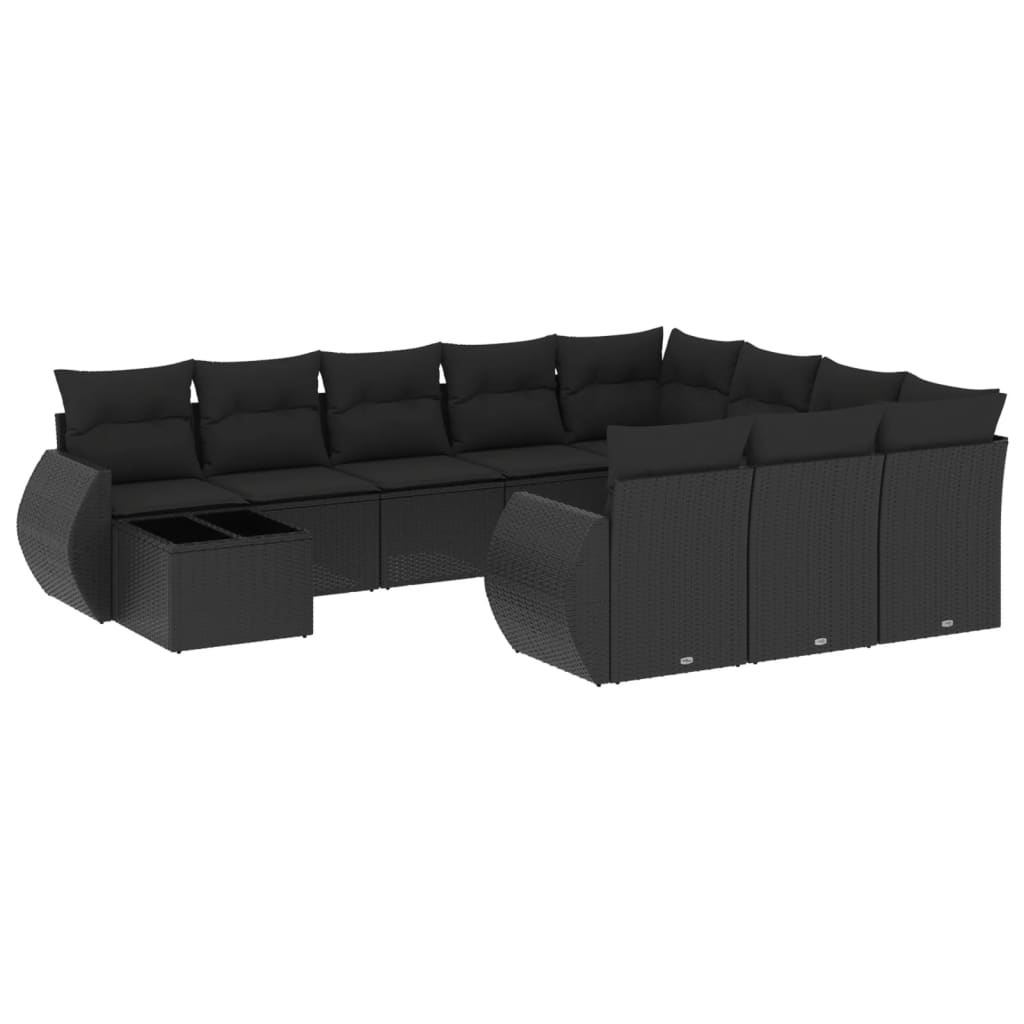 8721012942769_a_en_hd_1 vidaXL 11 Piece Garden Sofa Set with Cushions Black Poly Rattan - Image 2