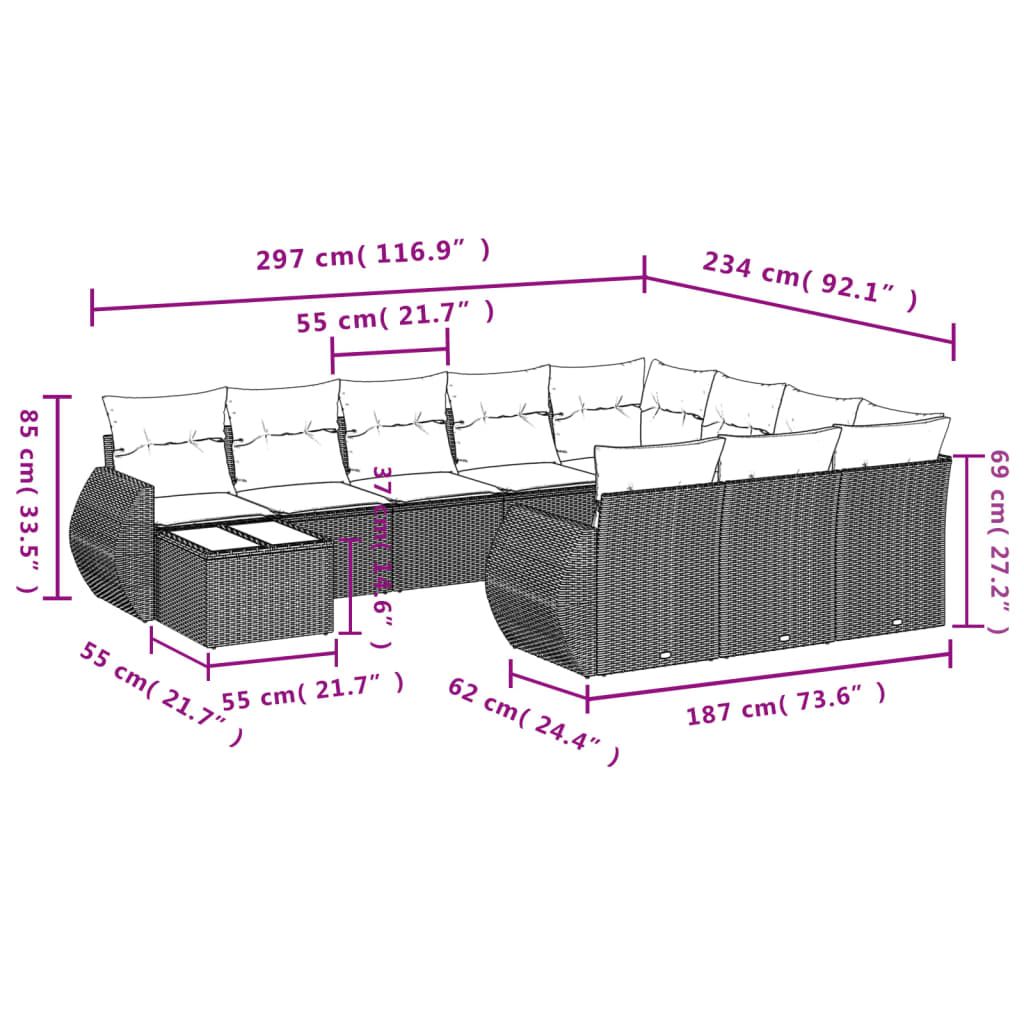 8721012942776_g_en_hd_6 vidaXL 11 Piece Garden Sofa Set with Cushions Black Poly Rattan - Image 8