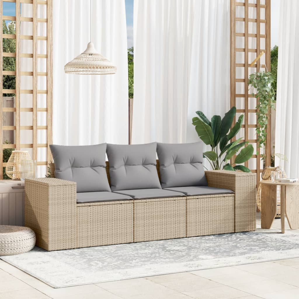8721012946101_m_en_hd_1 vidaXL 3 Piece Garden Sofa Set with Cushions Beige Poly Rattan - Image 1