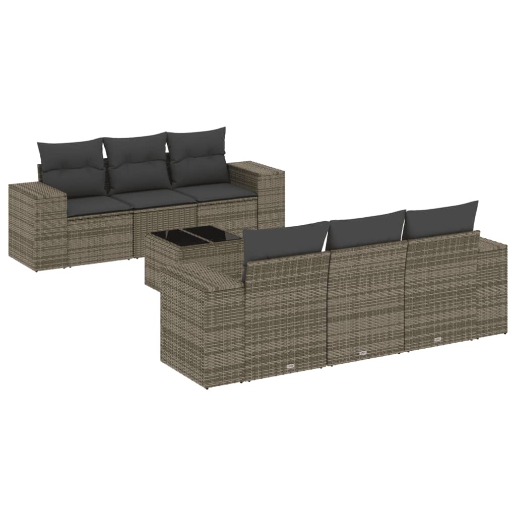 8721012946613_a_en_hd_1 vidaXL 7 Piece Garden Sofa Set with Cushions Grey Poly Rattan - Image 2