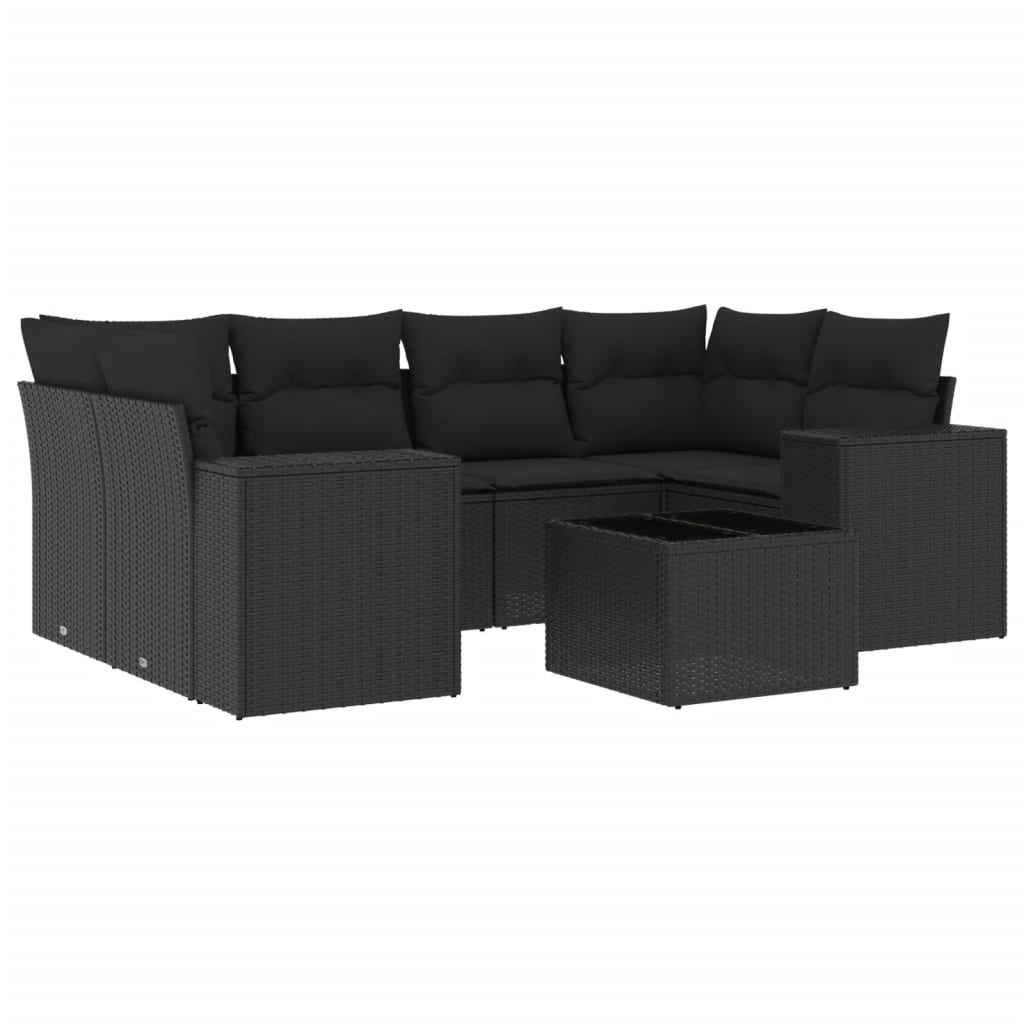 8721012946668_a_en_hd_1 vidaXL 7 Piece Garden Sofa Set with Cushions Black Poly Rattan - Image 2