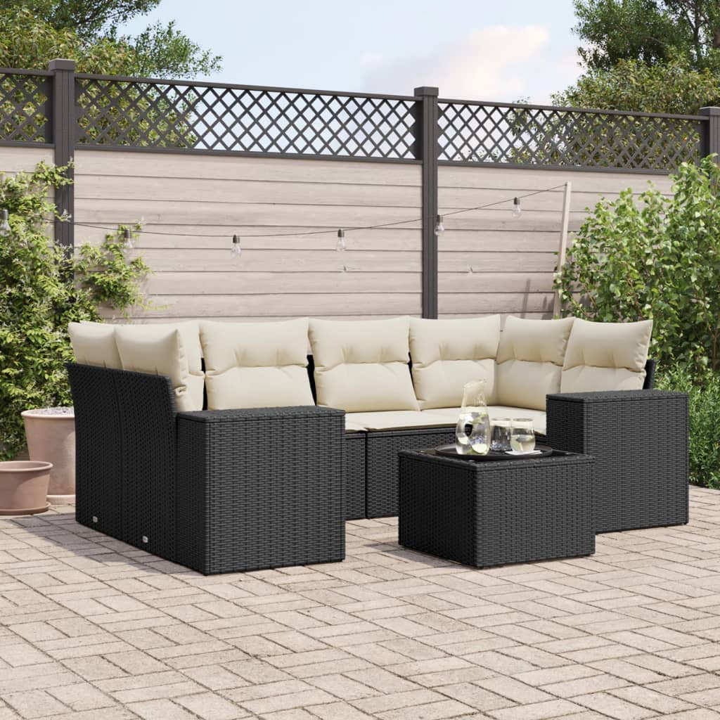 8721012946675_m_en_hd_1 vidaXL 7 Piece Garden Sofa Set with Cushions Black Poly Rattan - Image 1
