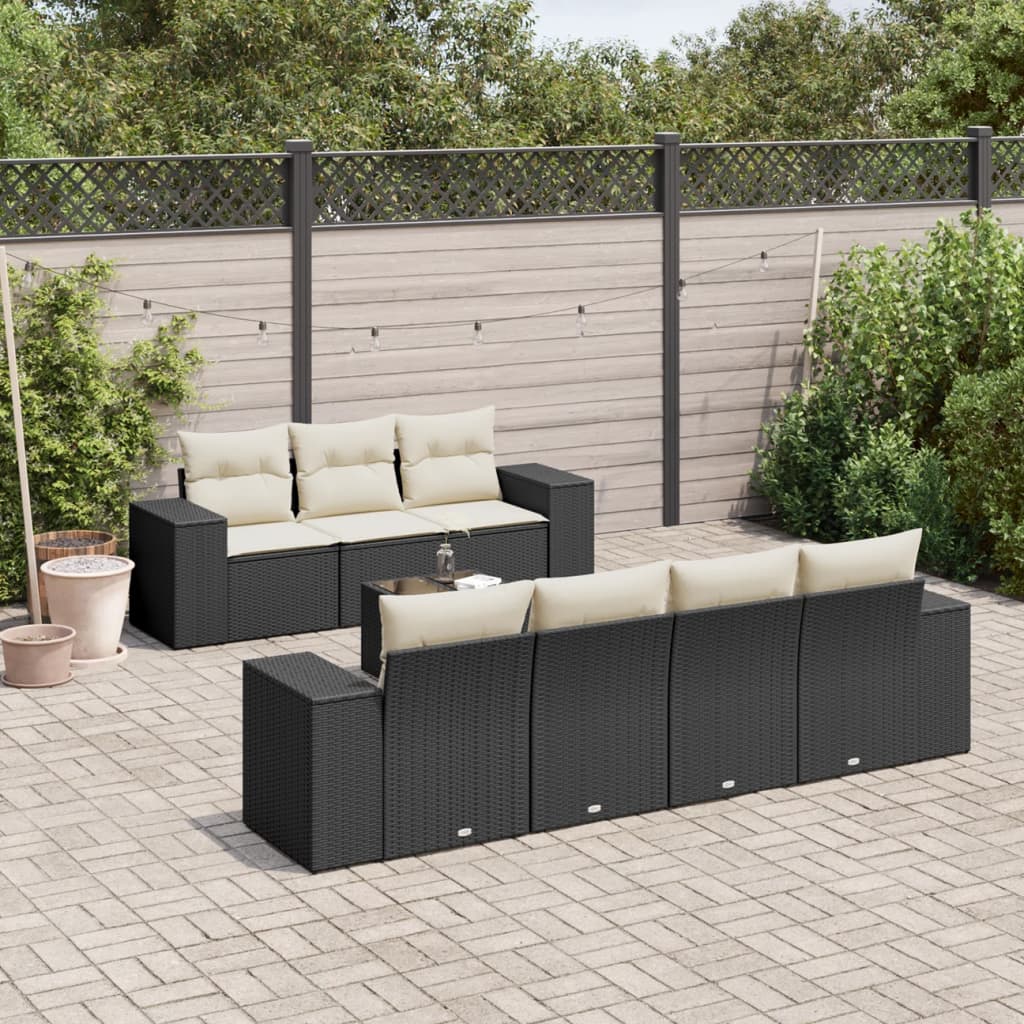 8721012946774_m_en_hd_1 vidaXL 8 Piece Garden Sofa Set with Cushions Black Poly Rattan - Image 1
