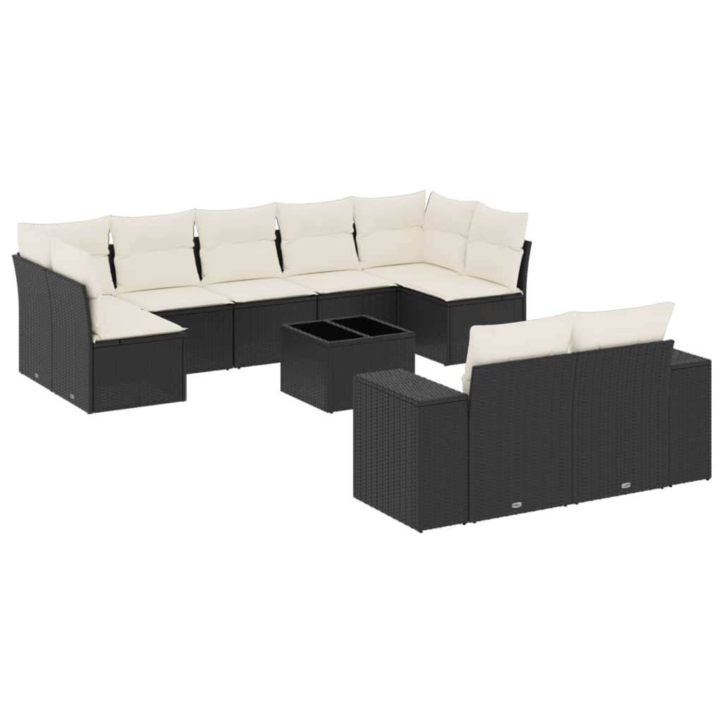 8721012953772_a_en_hd_1 vidaXL 10 Piece Garden Sofa Set with Cushions Black Poly Rattan - Image 2