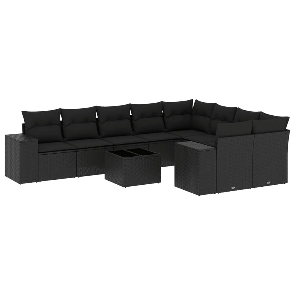 8721012953963_a_en_hd_1 vidaXL 10 Piece Garden Sofa Set with Cushions Black Poly Rattan - Image 2