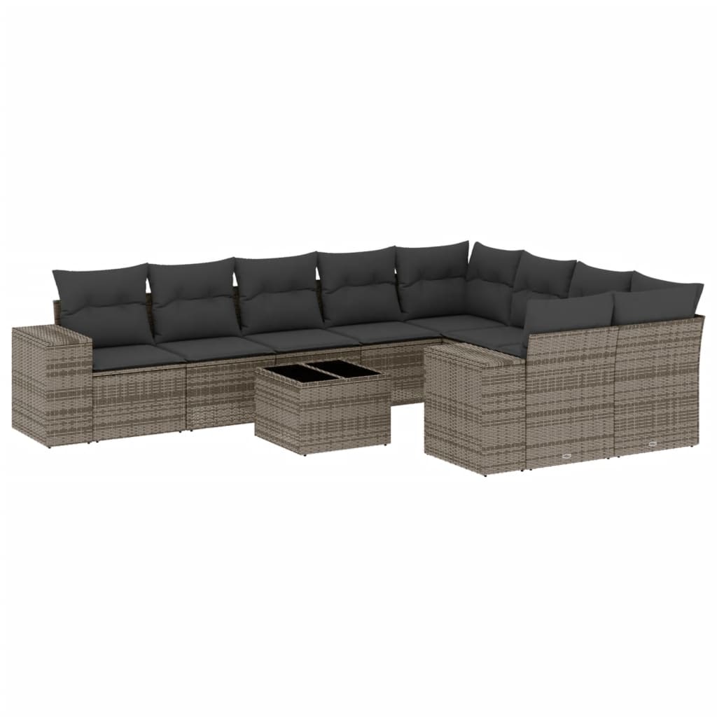 8721012954014_a_en_hd_1 vidaXL 10 Piece Garden Sofa Set with Cushions Grey Poly Rattan - Image 2