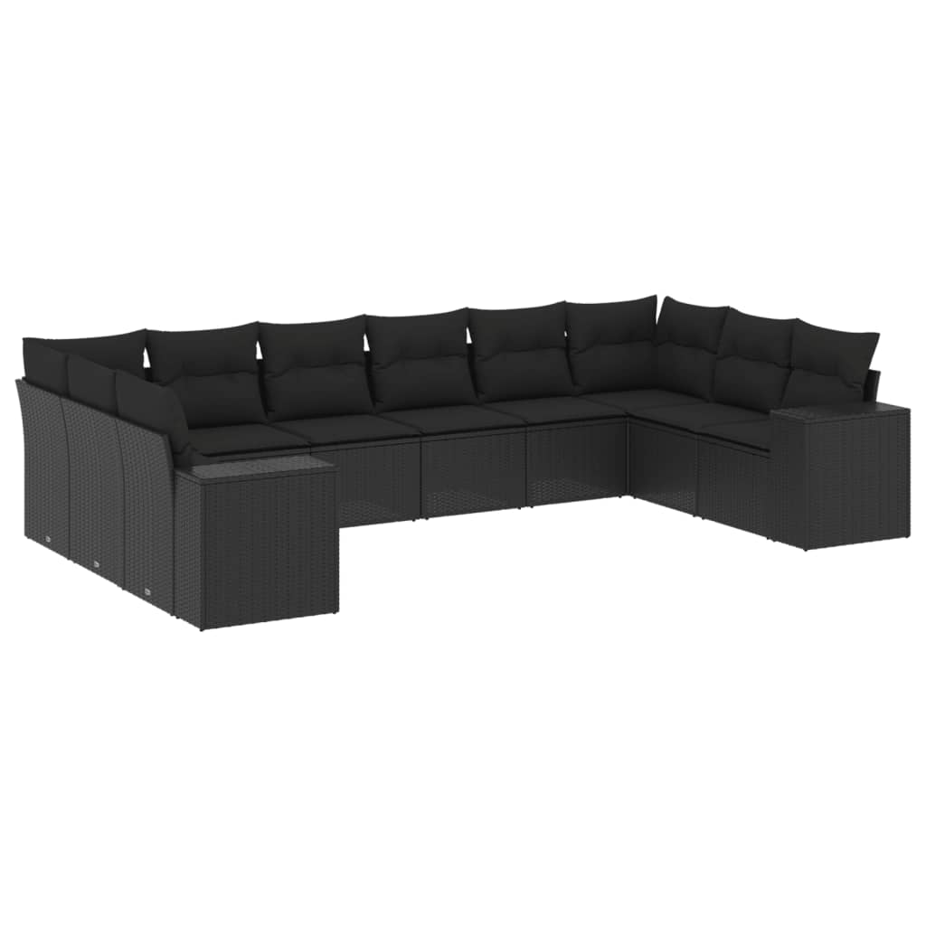 8721012954168_a_en_hd_1 vidaXL 10 Piece Garden Sofa Set with Cushions Black Poly Rattan - Image 2