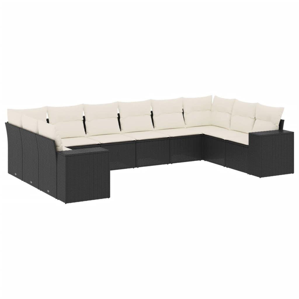 8721012954175_a_en_hd_1 vidaXL 10 Piece Garden Sofa Set with Cushions Black Poly Rattan - Image 2
