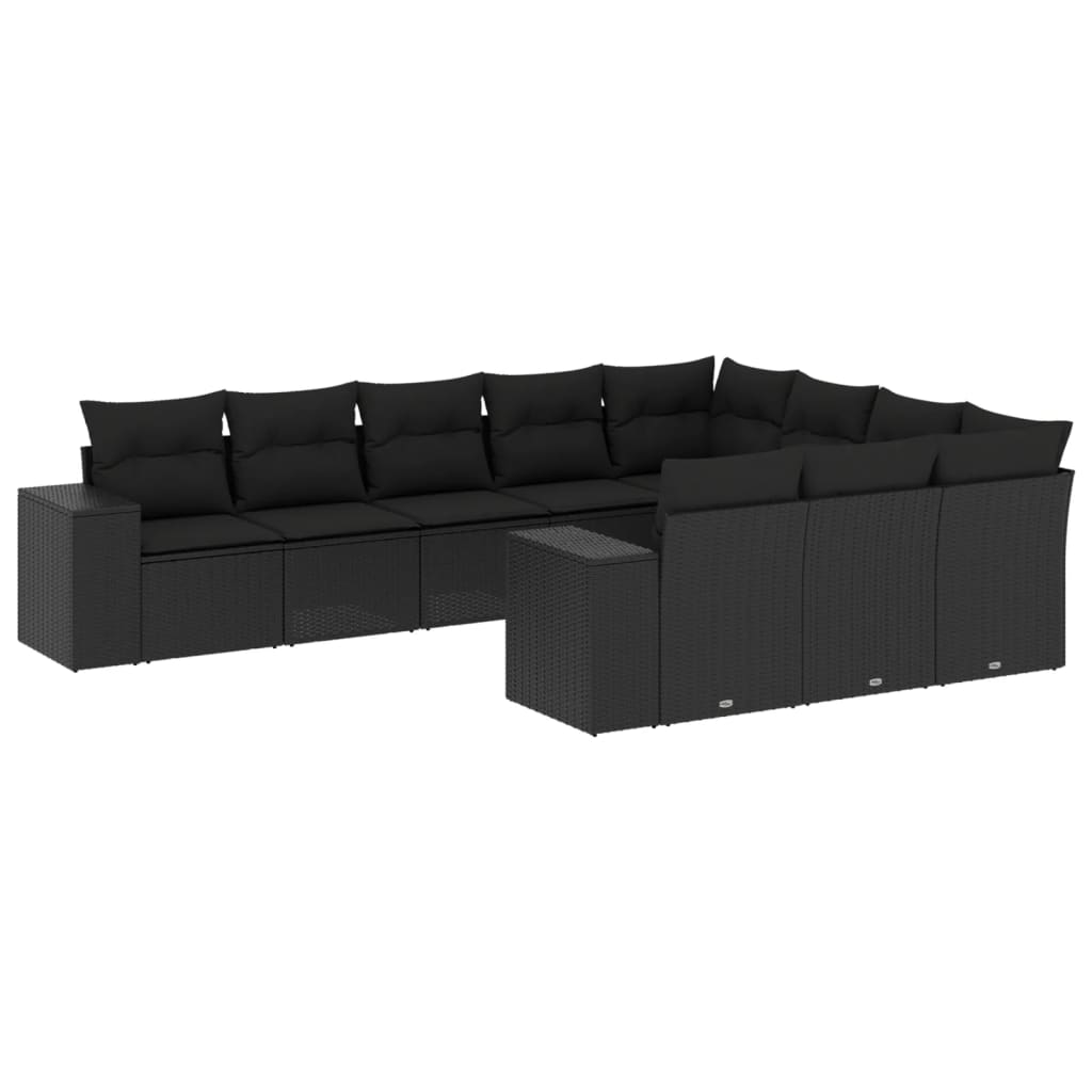 8721012954366_a_en_hd_1 vidaXL 10 Piece Garden Sofa Set with Cushions Black Poly Rattan - Image 2