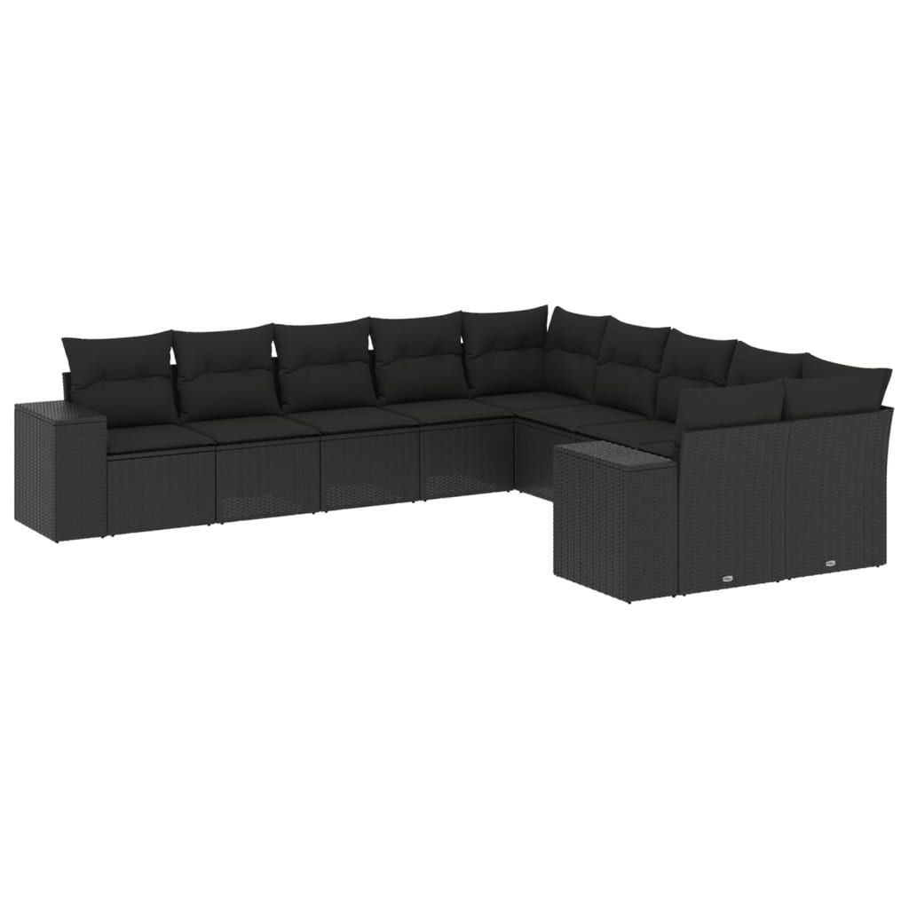 8721012954564_a_en_hd_1 vidaXL 10 Piece Garden Sofa Set with Cushions Black Poly Rattan - Image 2
