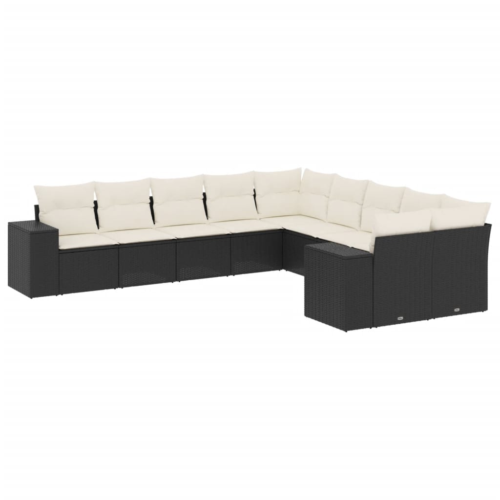 8721012954571_a_en_hd_1 vidaXL 10 Piece Garden Sofa Set with Cushions Black Poly Rattan - Image 2