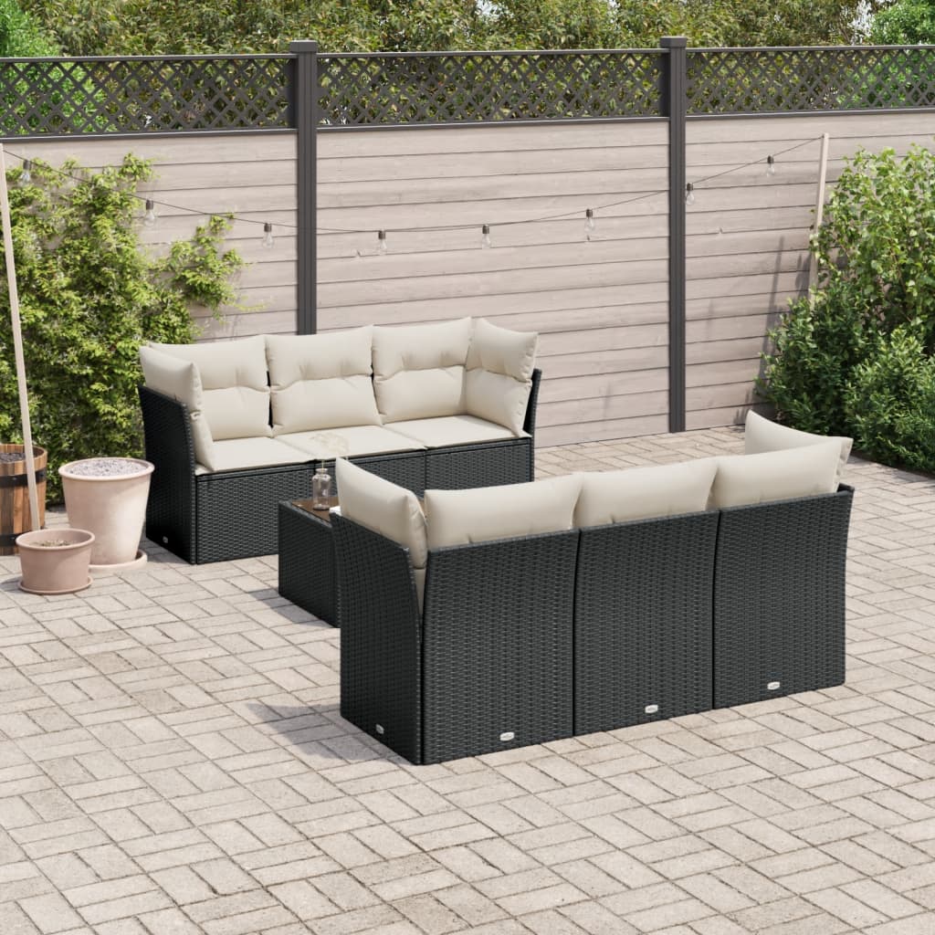 8721012958579_m_en_hd_1 vidaXL 7 Piece Garden Sofa Set with Cushions Black Poly Rattan - Image 1