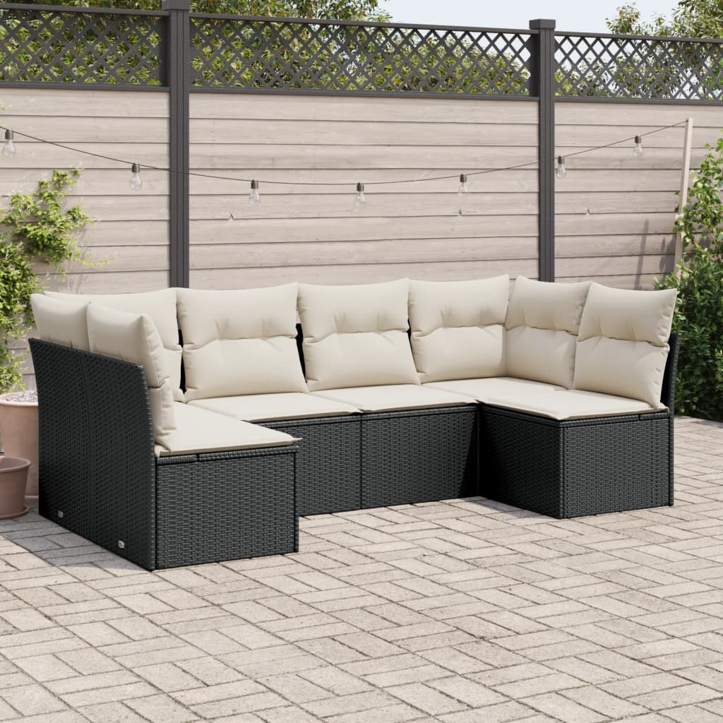 8721012959873_m_en_hd_1 vidaXL 6 Piece Garden Sofa Set with Cushions Black Poly Rattan - Image 1