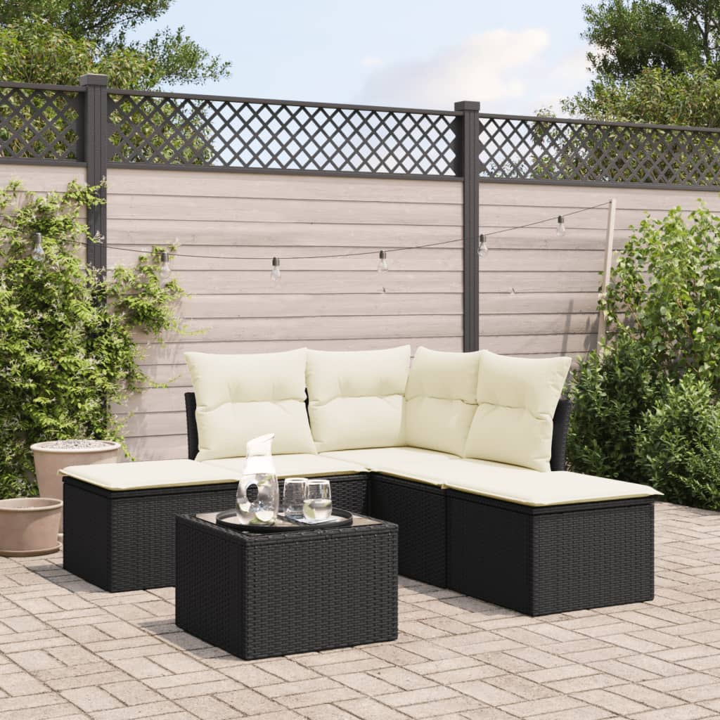 8721012963276_m_en_hd_1 vidaXL 6 Piece Garden Sofa Set with Cushions Black Poly Rattan - Image 1