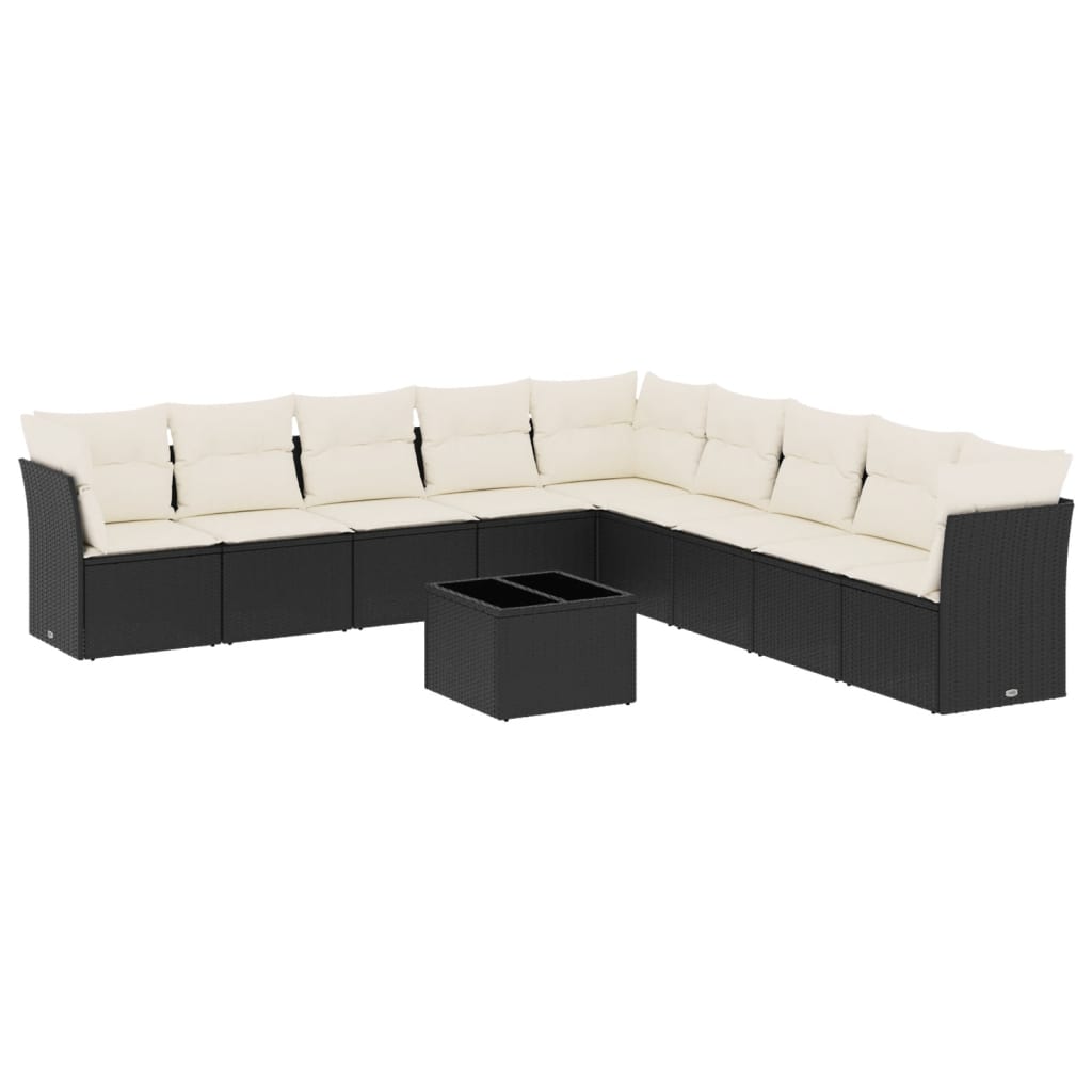 8721012963870_a_en_hd_1 vidaXL 10 Piece Garden Sofa Set with Cushions Black Poly Rattan - Image 2