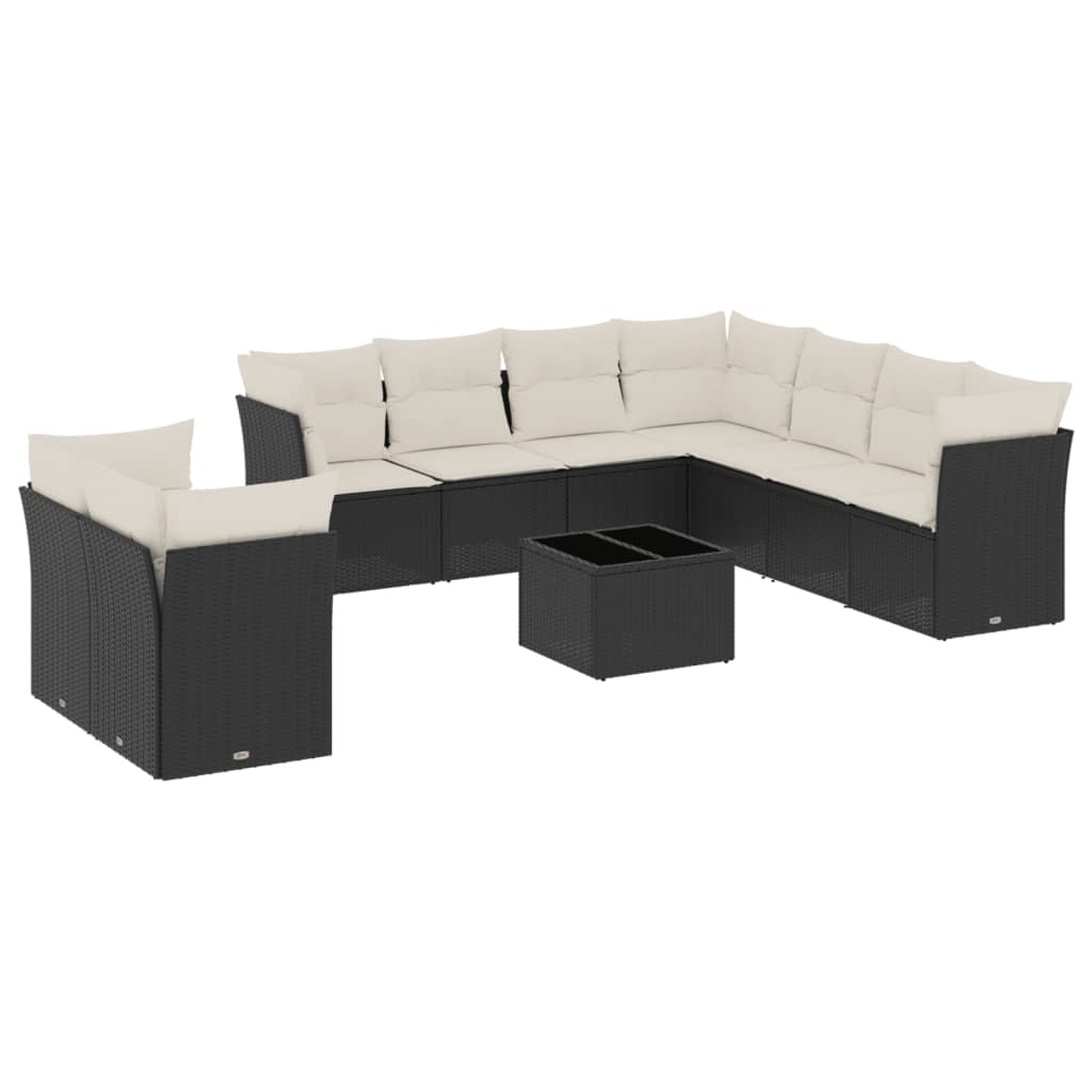 8721012964471_a_en_hd_1 vidaXL 10 Piece Garden Sofa Set with Cushions Black Poly Rattan - Image 2