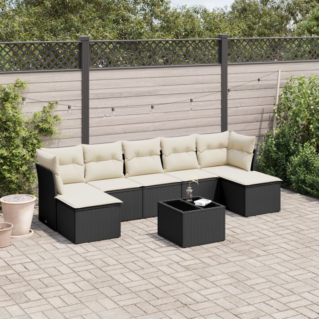 8721012966376_m_en_hd_1 vidaXL 8 Piece Garden Sofa Set with Cushions Black Poly Rattan - Image 1