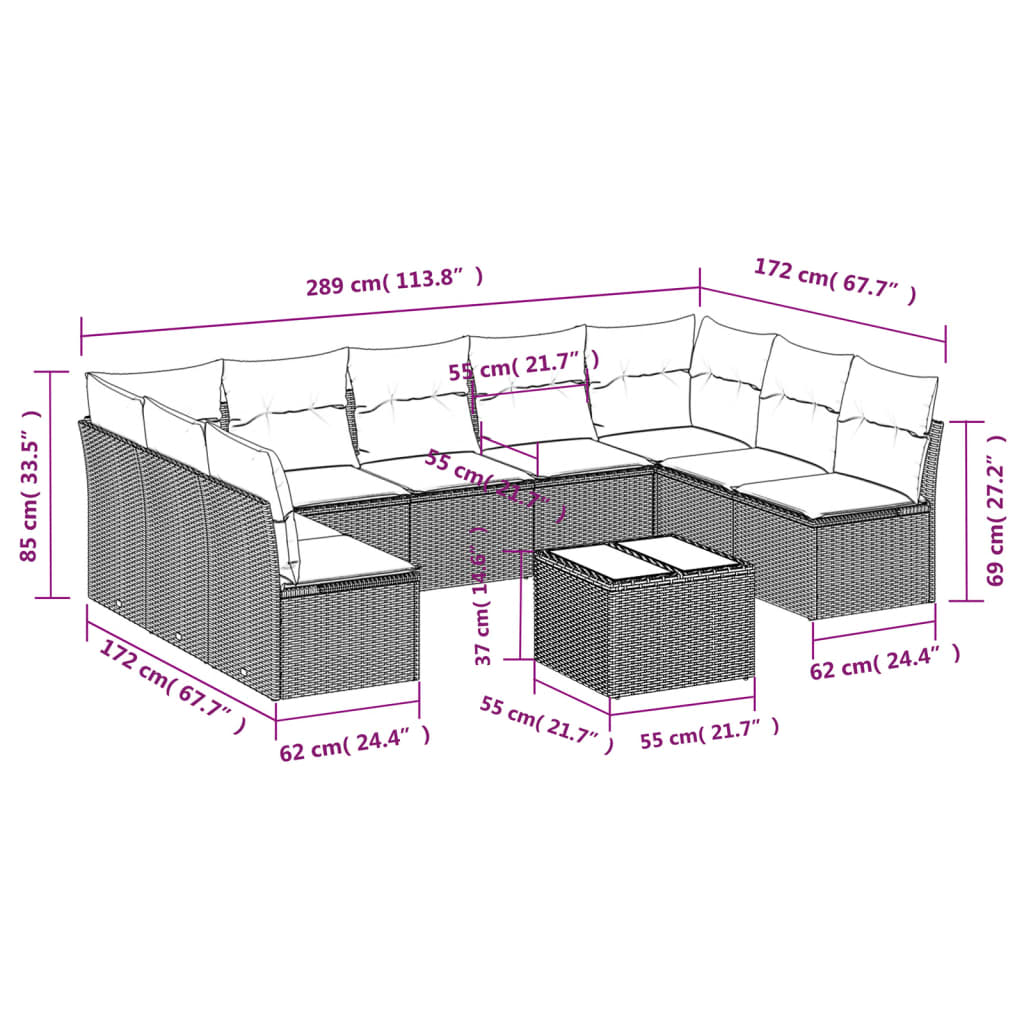 8721012966765_g_en_hd_1 vidaXL 10 Piece Garden Sofa Set with Cushions Black Poly Rattan - Image 3