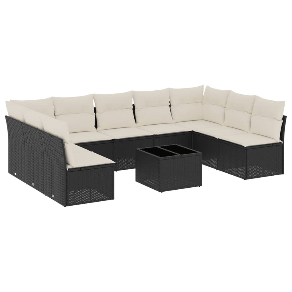 8721012966772_a_en_hd_1 vidaXL 10 Piece Garden Sofa Set with Cushions Black Poly Rattan - Image 2