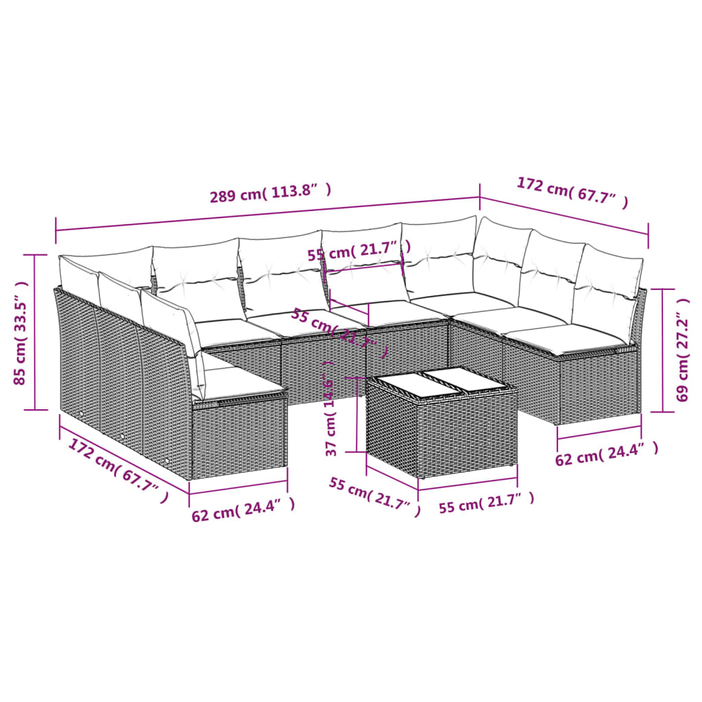8721012966819_g_en_hd_1 vidaXL 10 Piece Garden Sofa Set with Cushions Grey Poly Rattan - Image 3