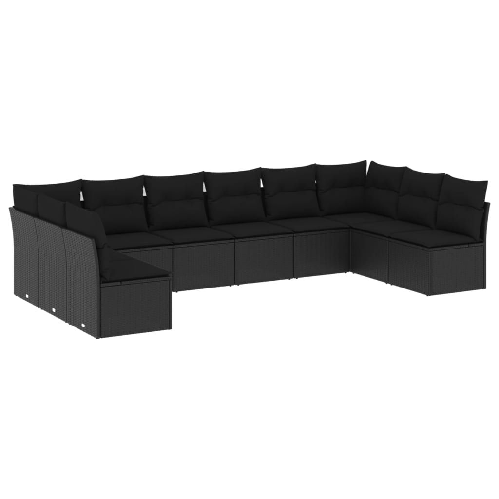 8721012966864_a_en_hd_1 vidaXL 10 Piece Garden Sofa Set with Cushions Black Poly Rattan - Image 2