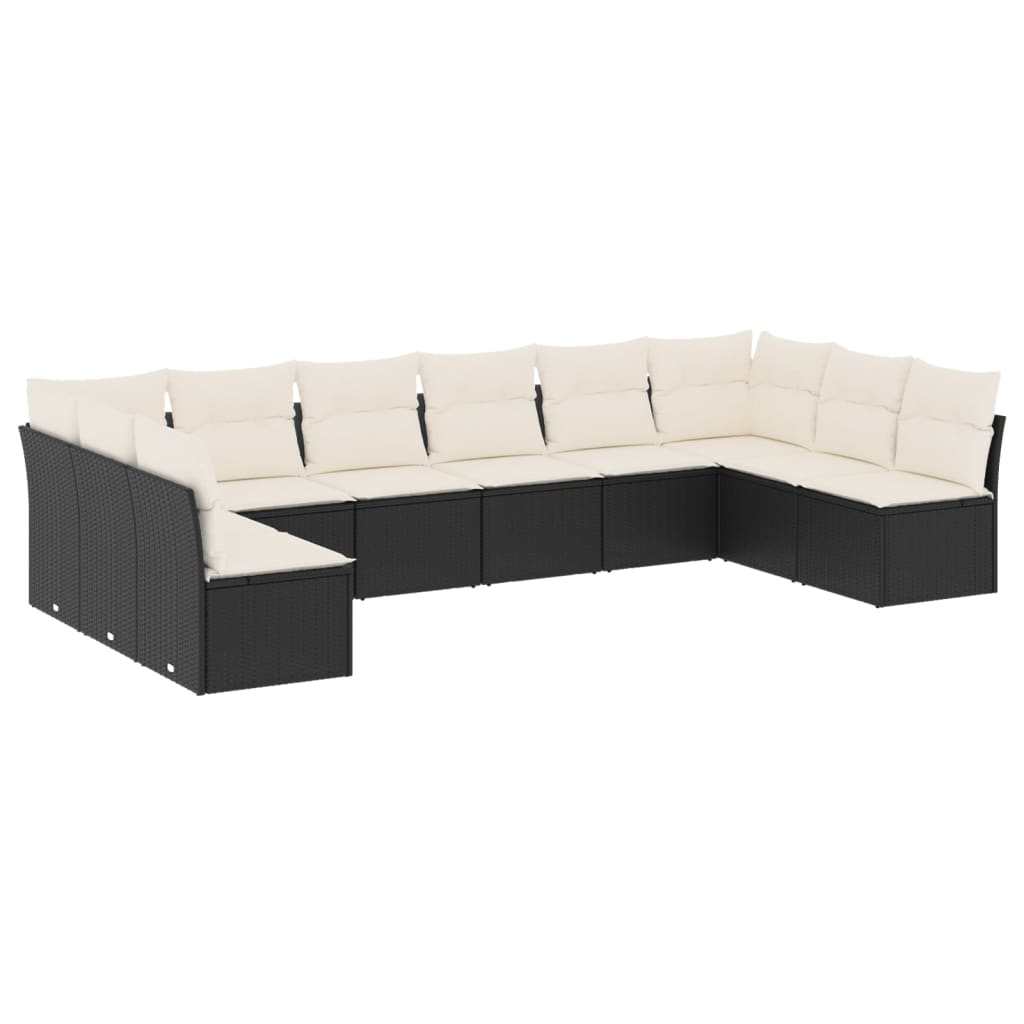 8721012966871_a_en_hd_1 vidaXL 10 Piece Garden Sofa Set with Cushions Black Poly Rattan - Image 2